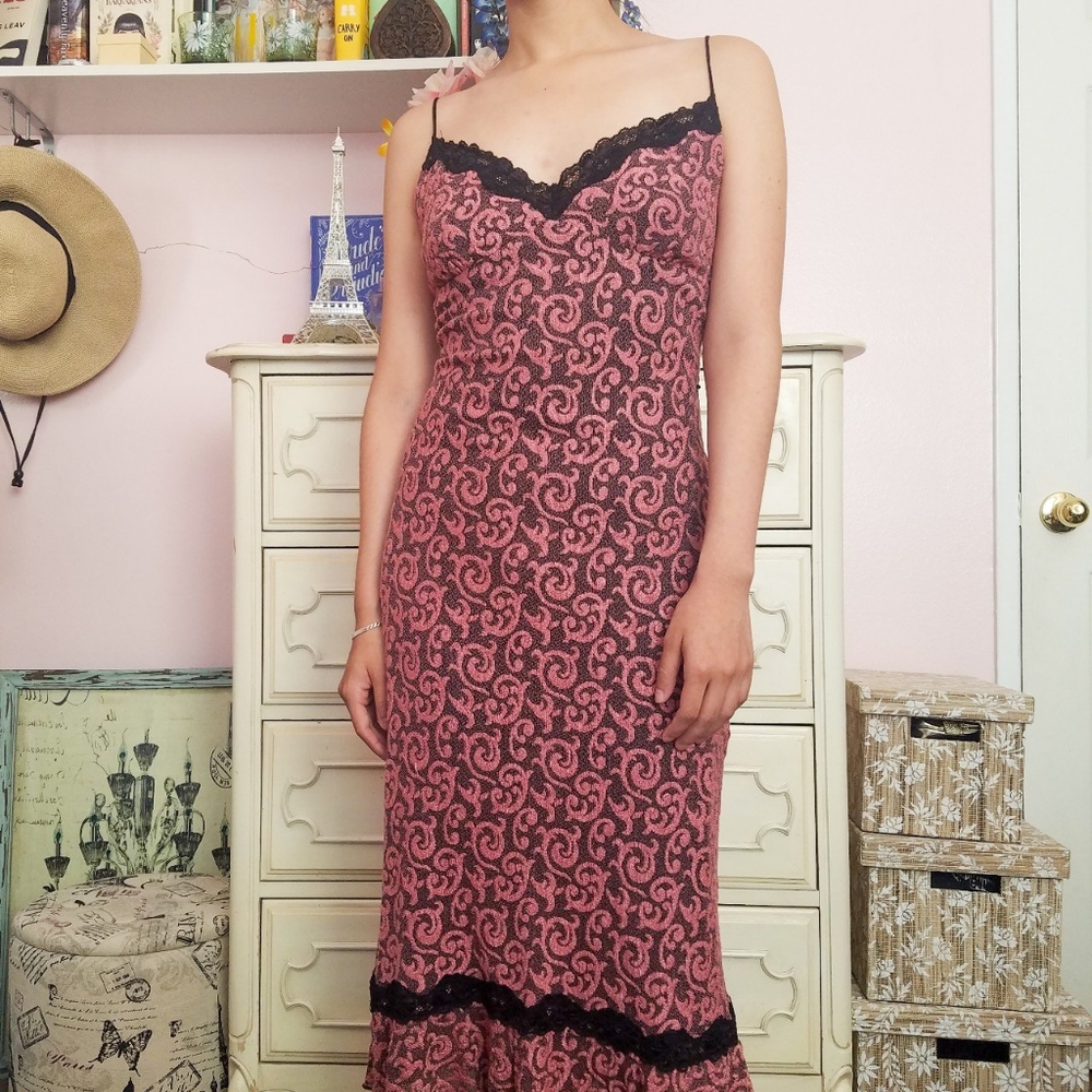Vintage Betsey Johnson Mauve Midi Dress
